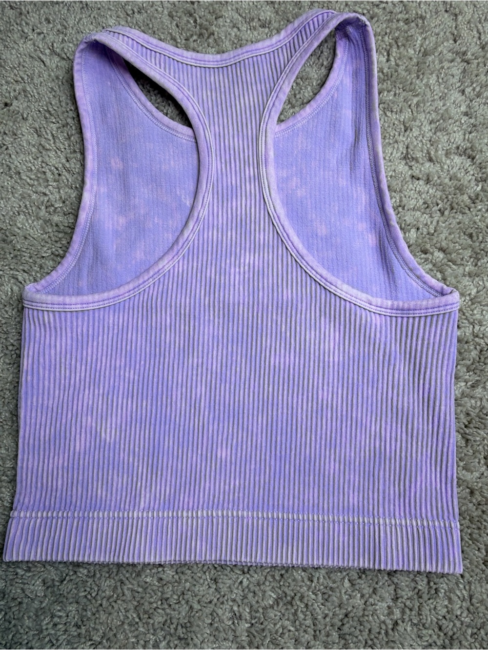 Ribbed Racerback Tank Top in Lavender - Picture 3 of 3